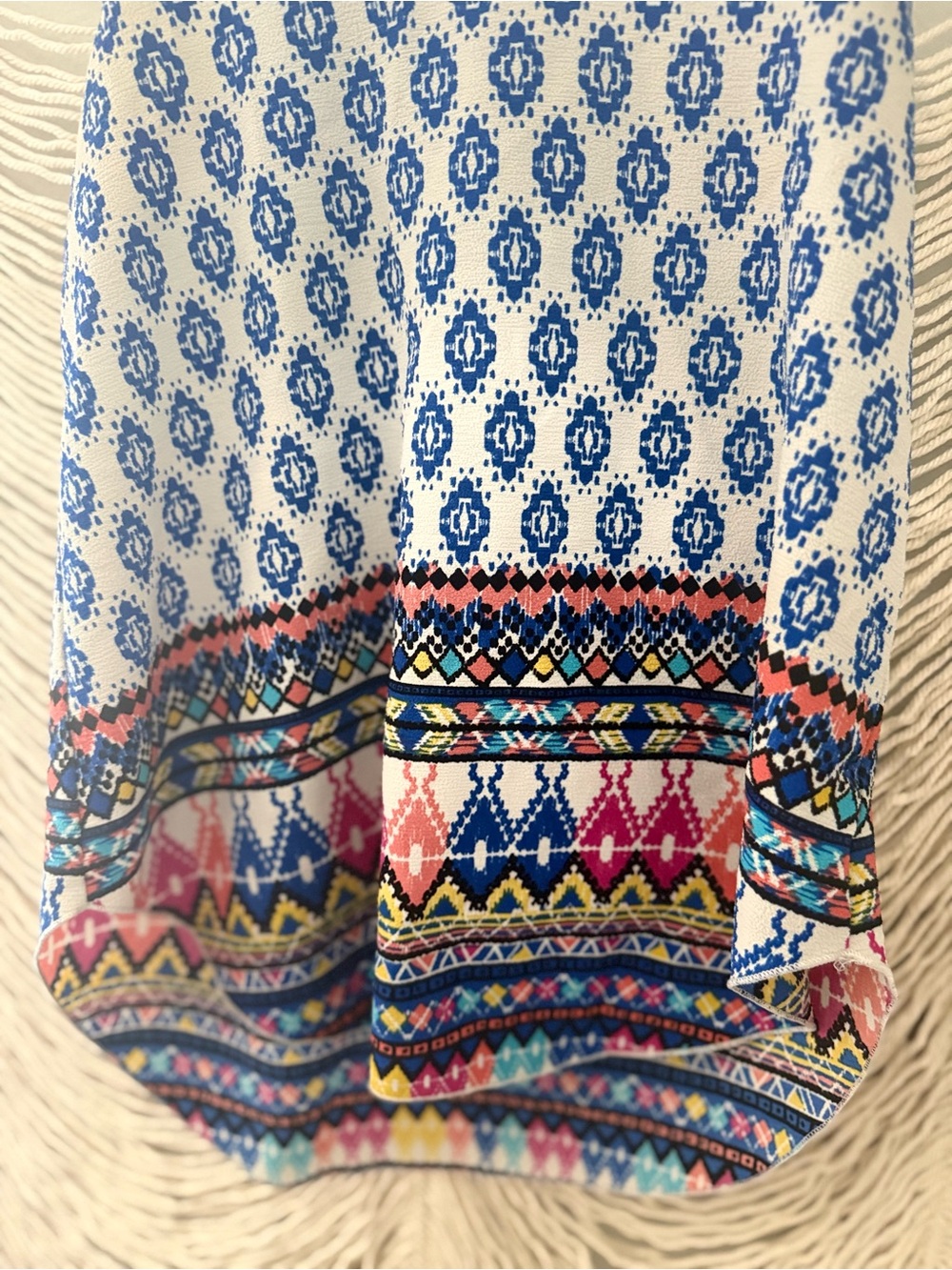 Blue & Multi-Color Printed Tank Top - Picture 2 of 4